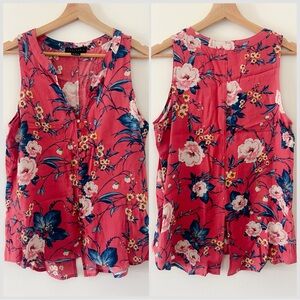 Sanctuary Pink Sleeveless Floral Button-Front Top